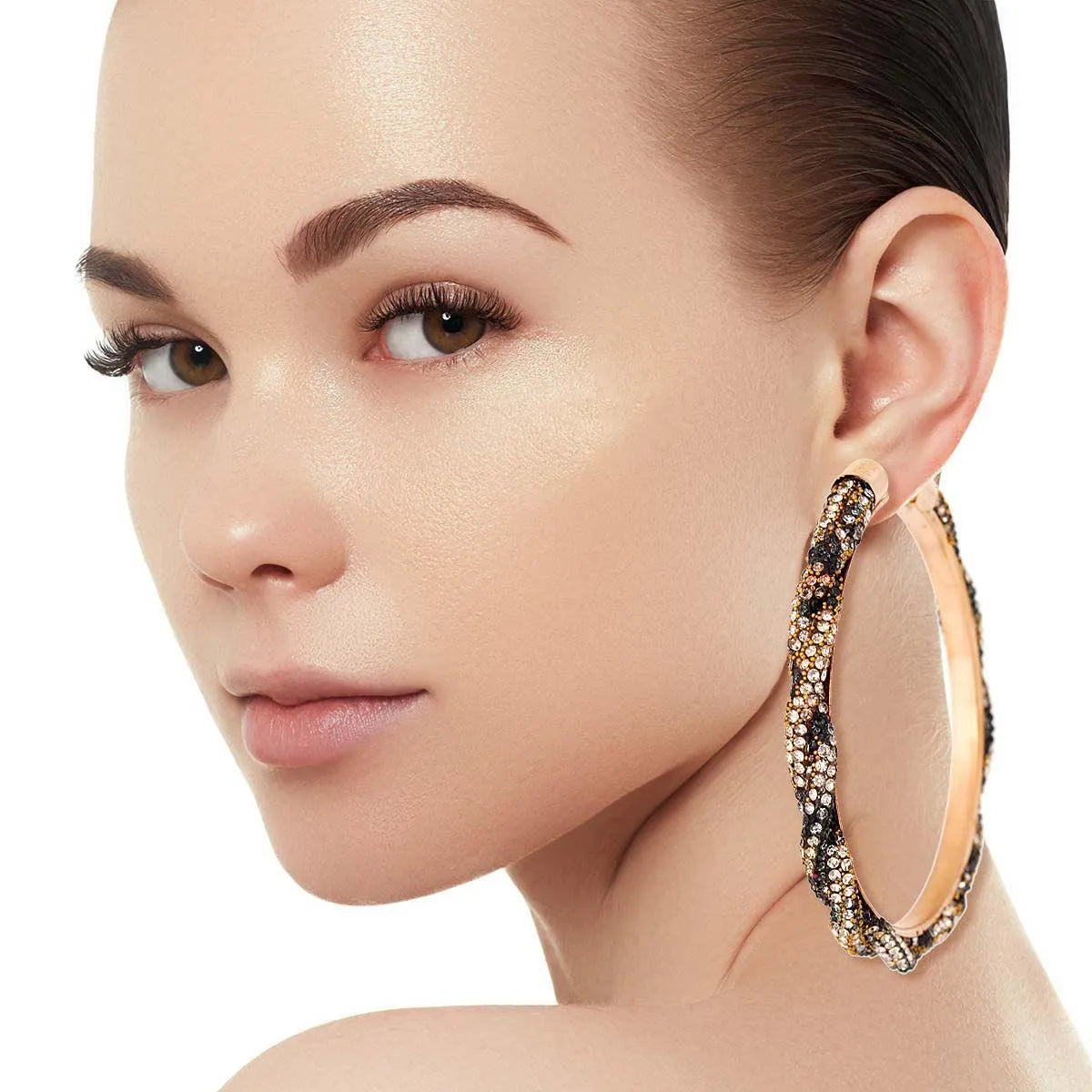 Dazzle Everyone: Leopard Shimmer Hoop Earrings You Need Now!