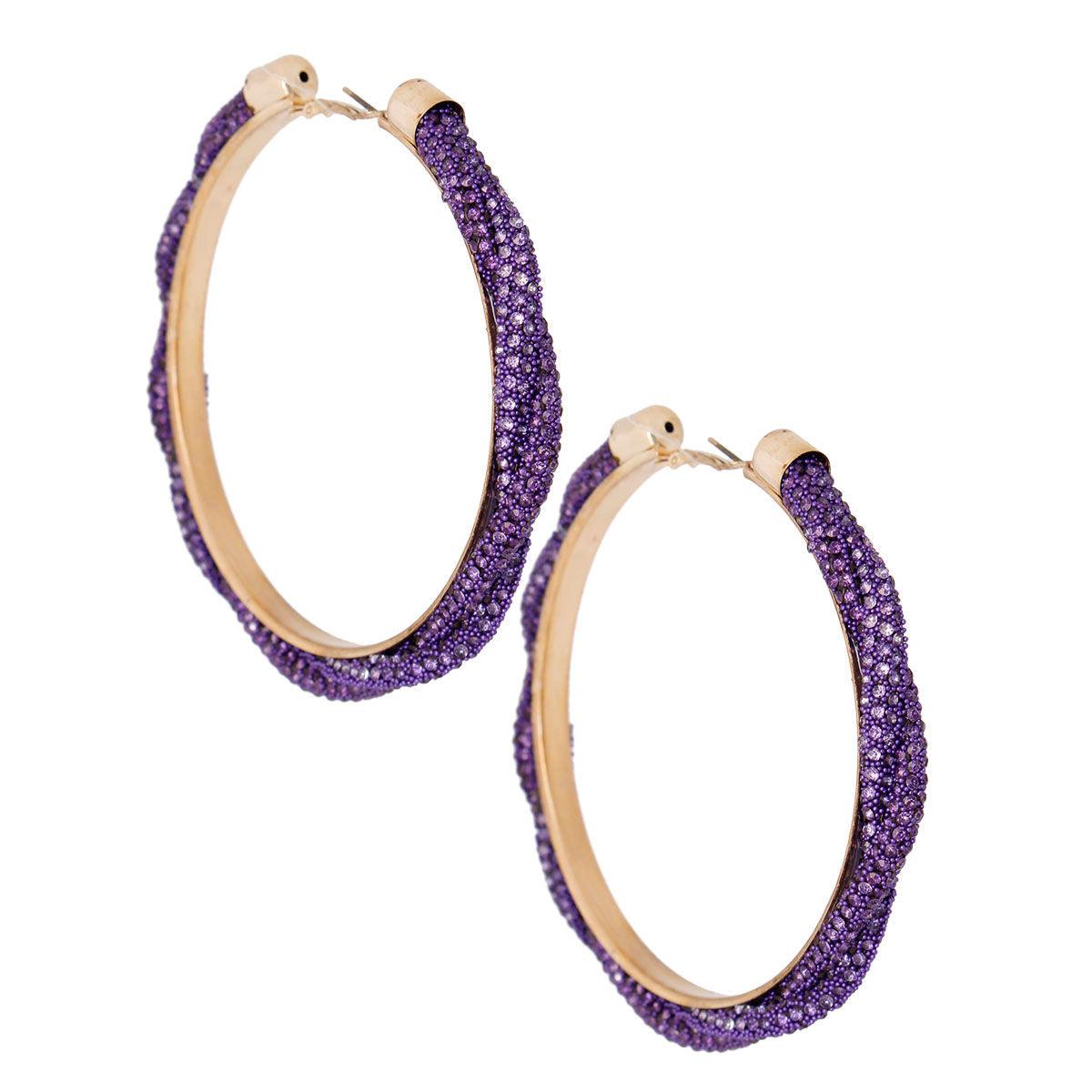 Dazzle Everyone: Purple Shimmer Hoop Earrings You Need Now!