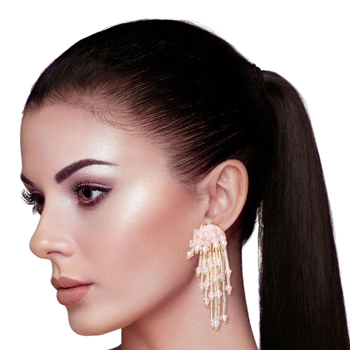 Dazzle in Style: Shop Blush Waterfall Drop Earrings Buy Now!