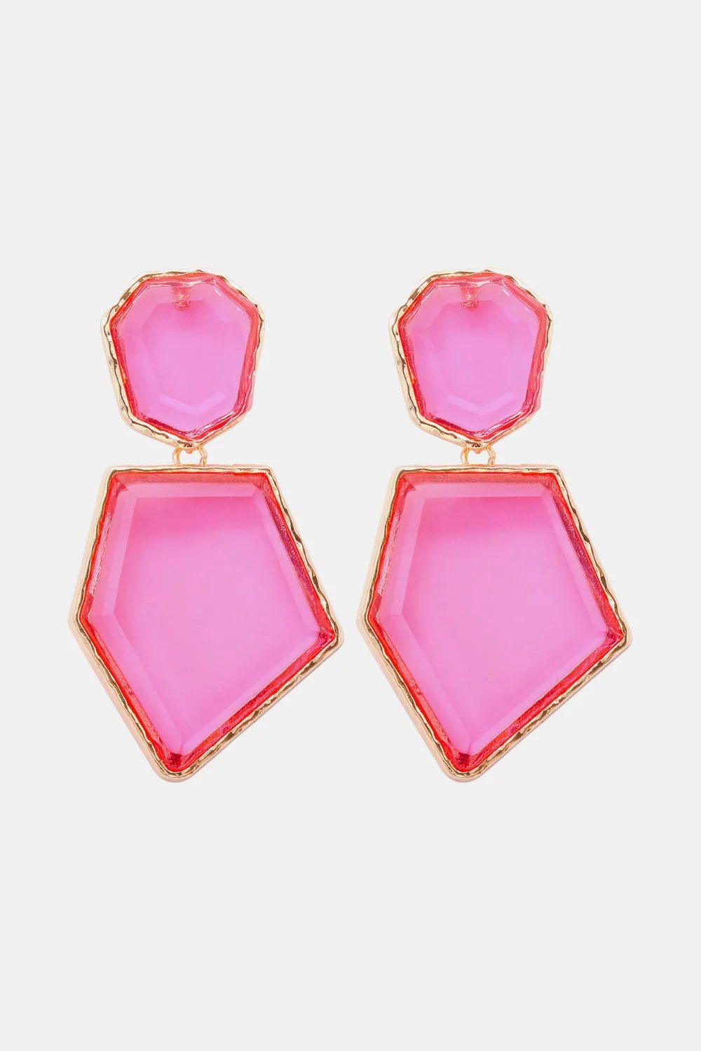 Framed Geometric Resin Drop Earrings