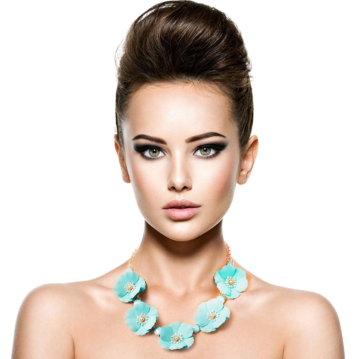 Deliciously Striking Green Flower Necklace Set - Stunning Jewelry