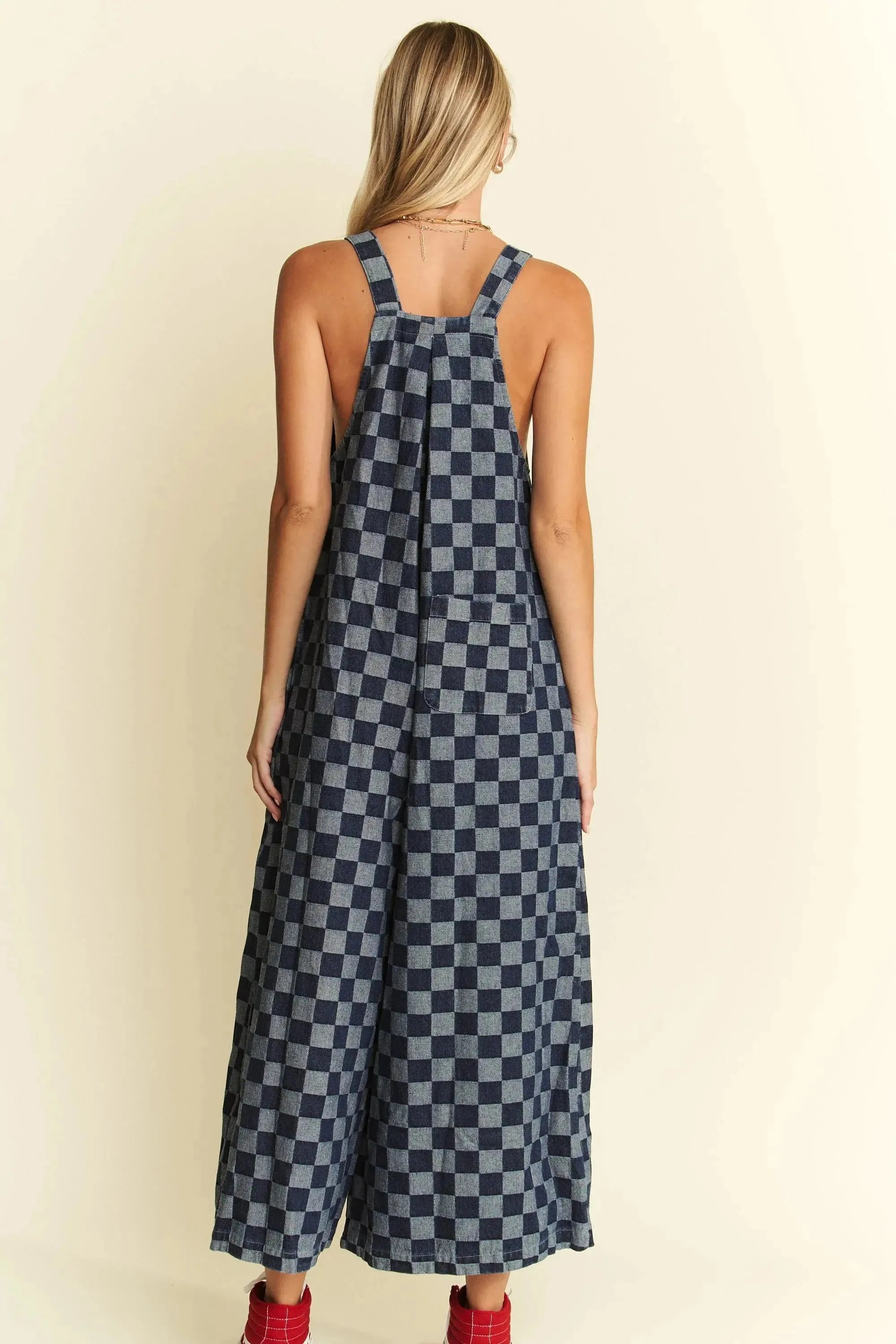 Jade By Jane Denim Checkered Jumpsuit