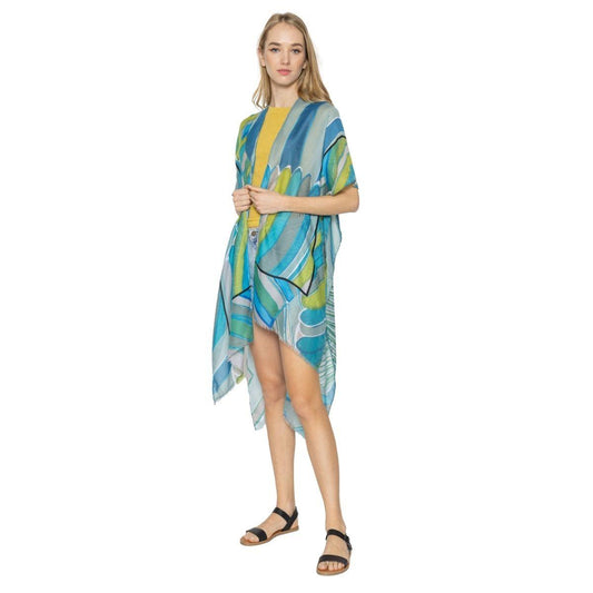 Discover the Perfect Kimono Top for Your Wardrobe - Green Abstract Print!