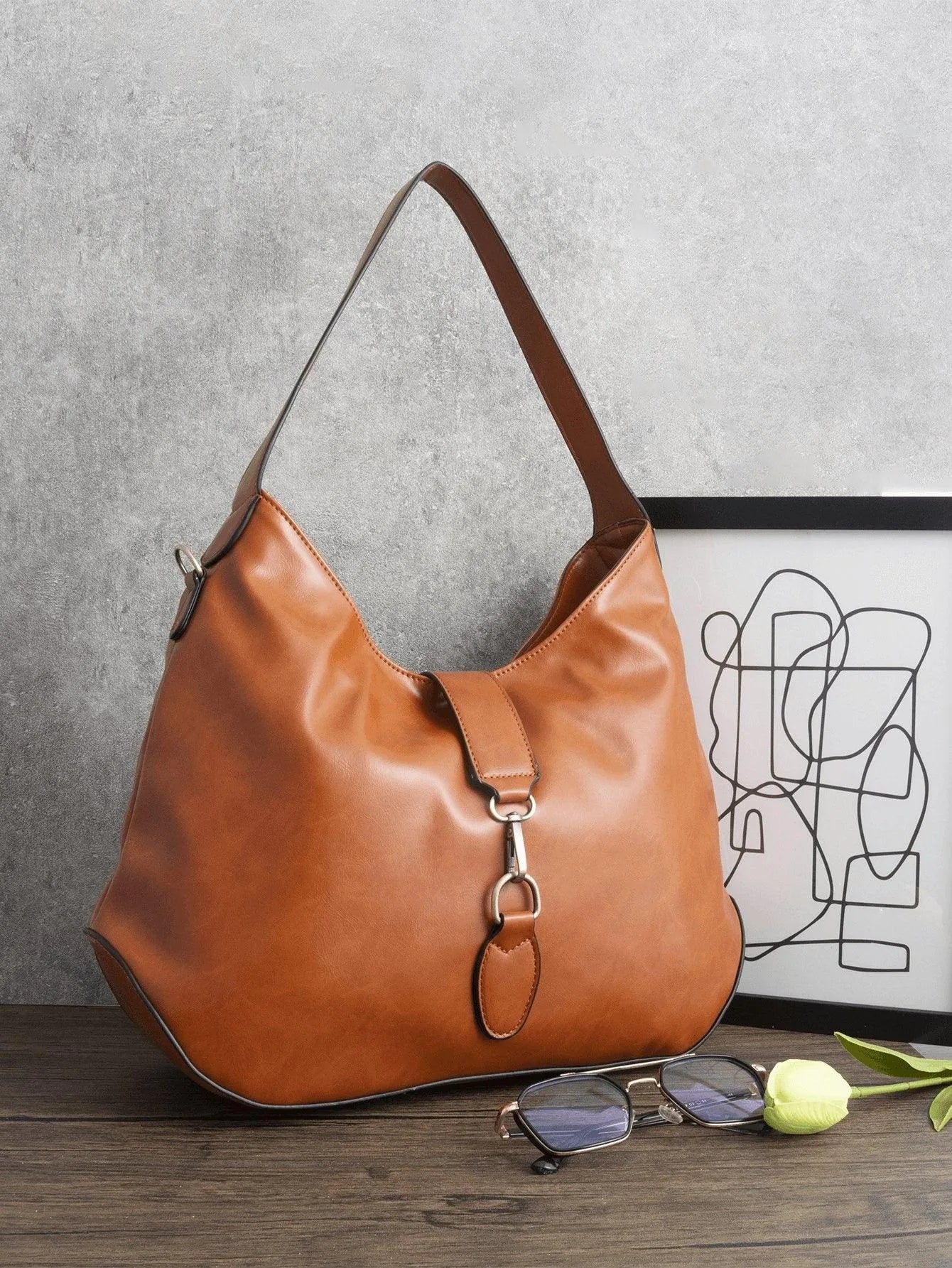 Double Handle Shoulder Bag Hobo Bag