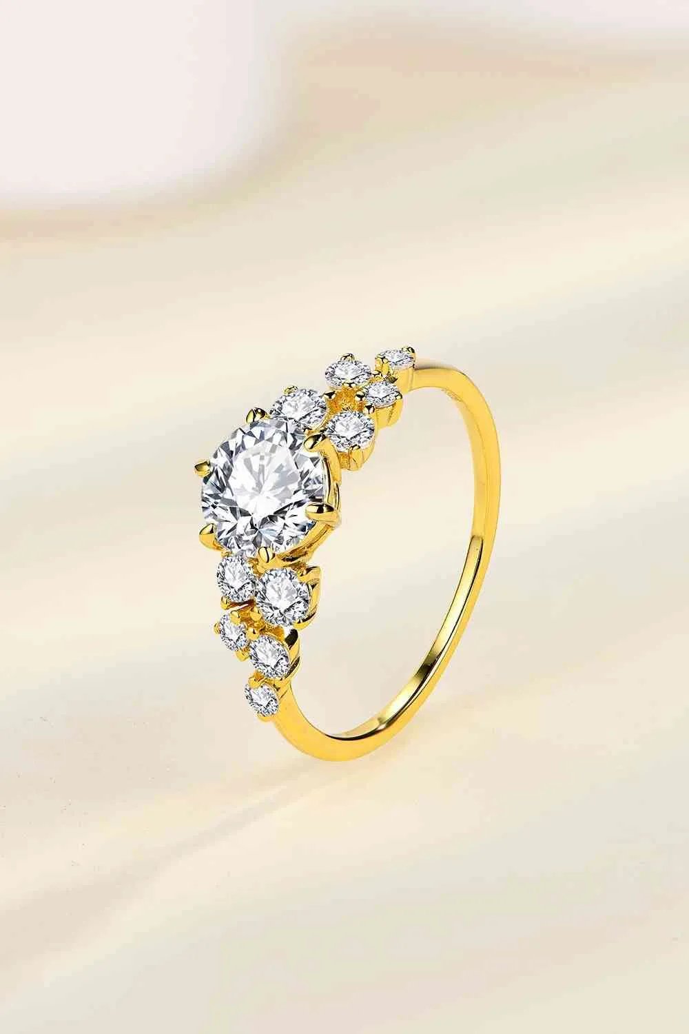Sparkling Moissanite Ring - 1 Carat with Side Stones