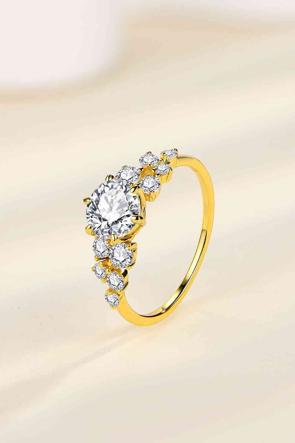 Sparkling Moissanite Ring - 1 Carat with Side Stones Trendsi