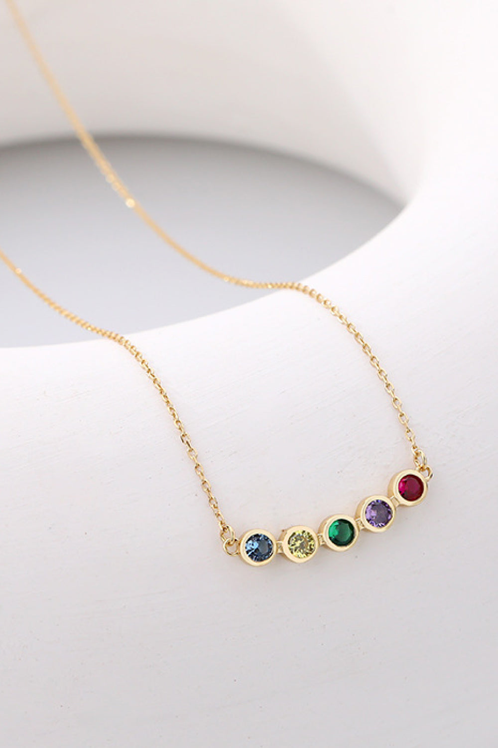 Colorful Elegance: Gold Bar Pendant Necklace