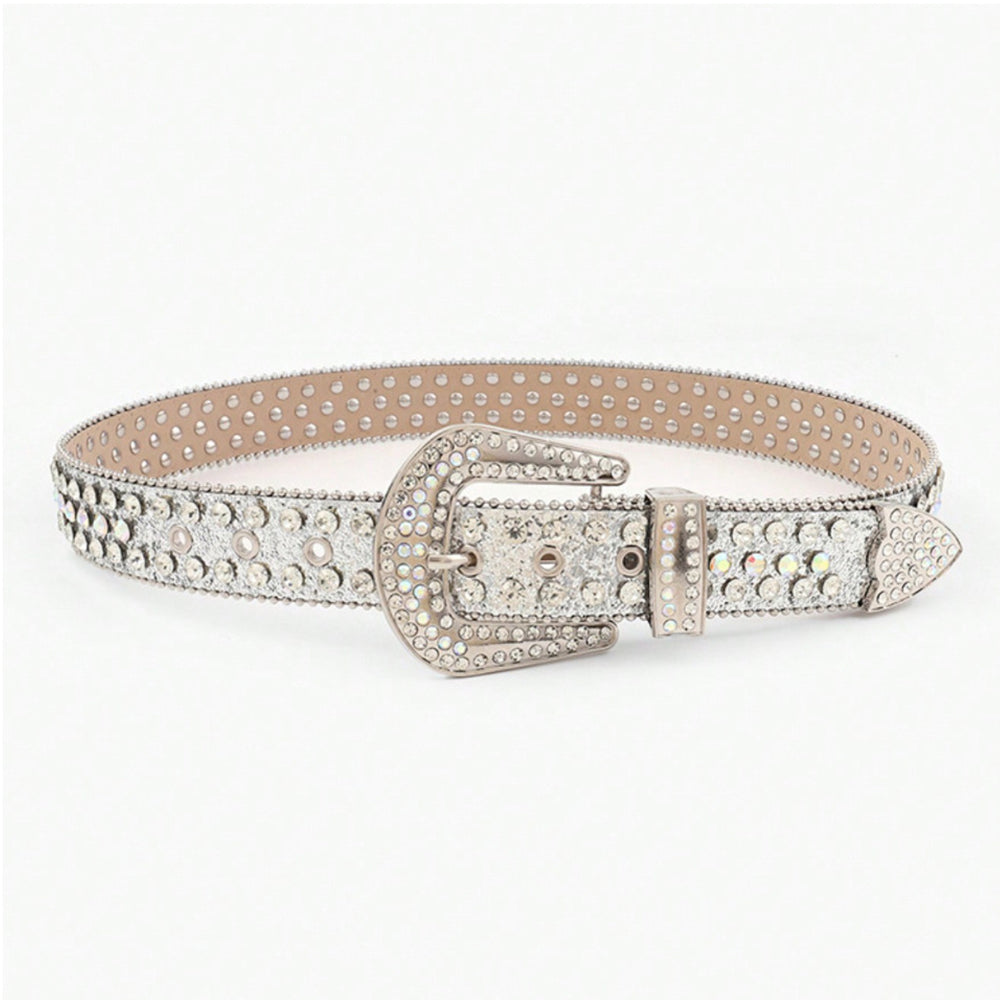 Rhinestone Silver Belt: Perfect Blend Of Style And Sparkle