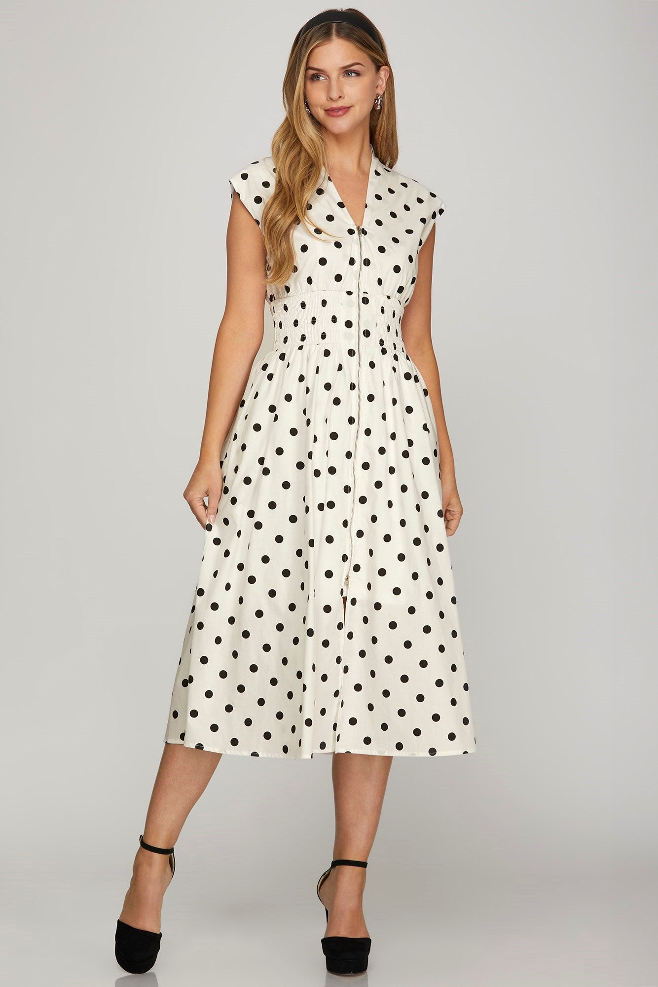 Elevate Your Style with Polka Dot Midi Dress Trendsi