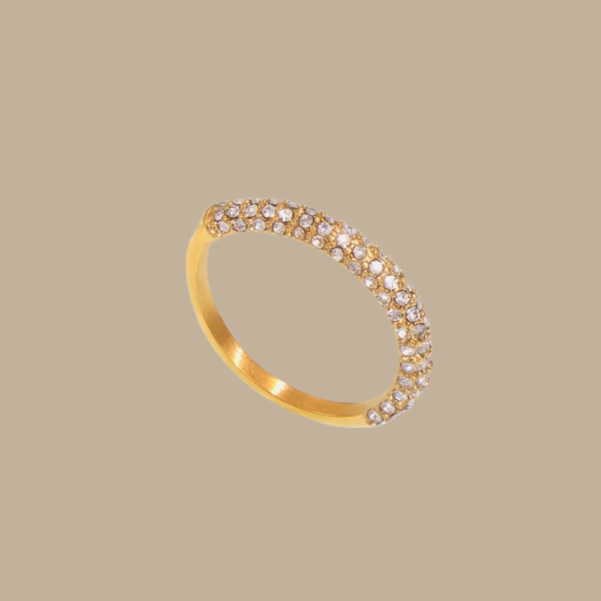 Exquisite 18K Gold-Plated Inlaid Zircon Ring