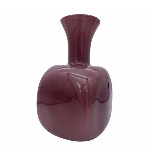 Empoli Cased Glass Amethyst Squat Bottle Vase