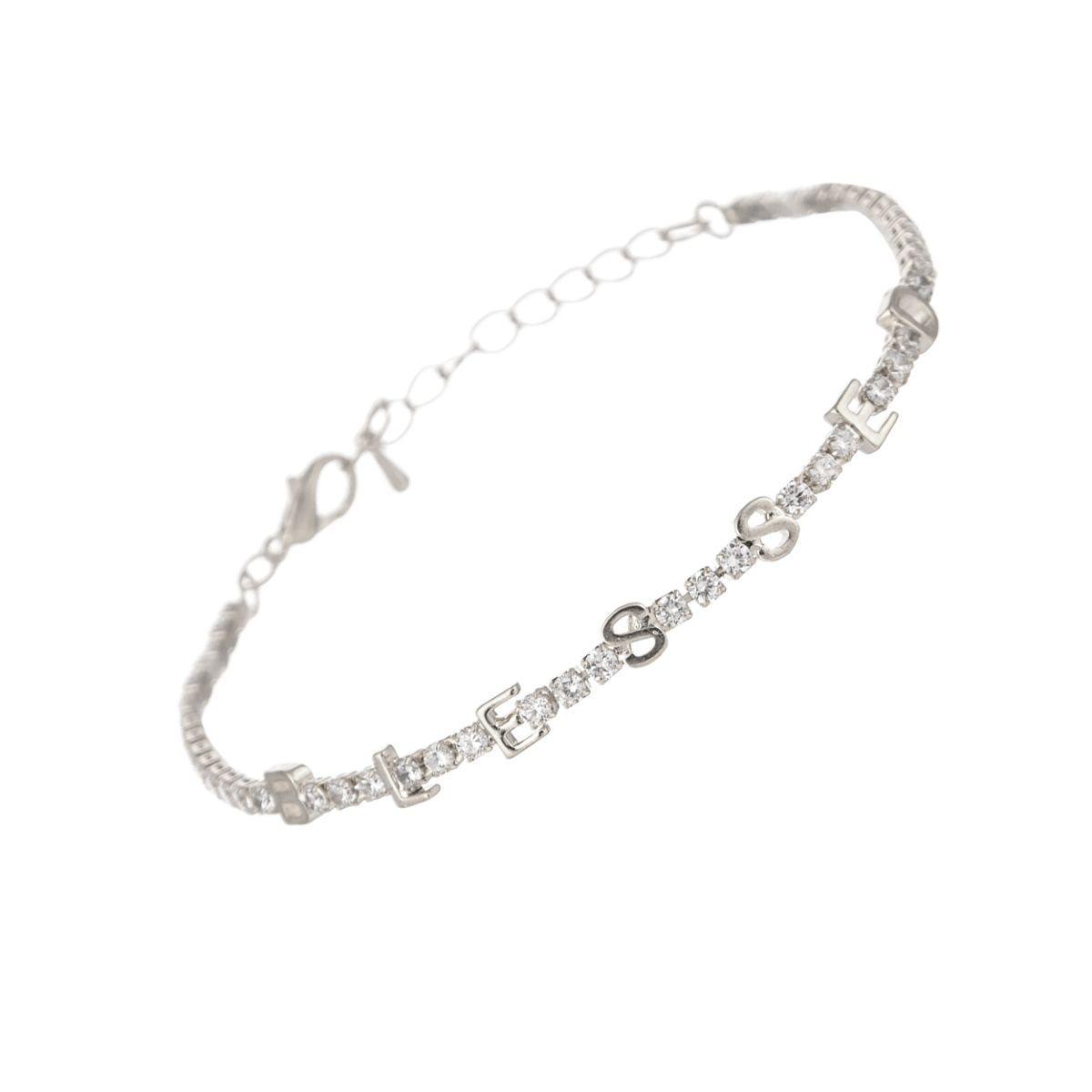Enhances Your Favorite Outfits BLESSED Tennis Bracelet Silver Plated
