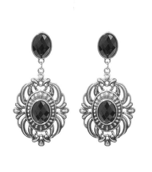 Etruscan Style Burnished Silver Drop Earrings: Timeless Elegance