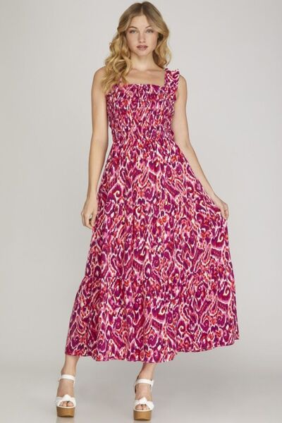 Smocked Printed Wide Strap Tiered Dress – Shop the Look in 2025 Trendsi