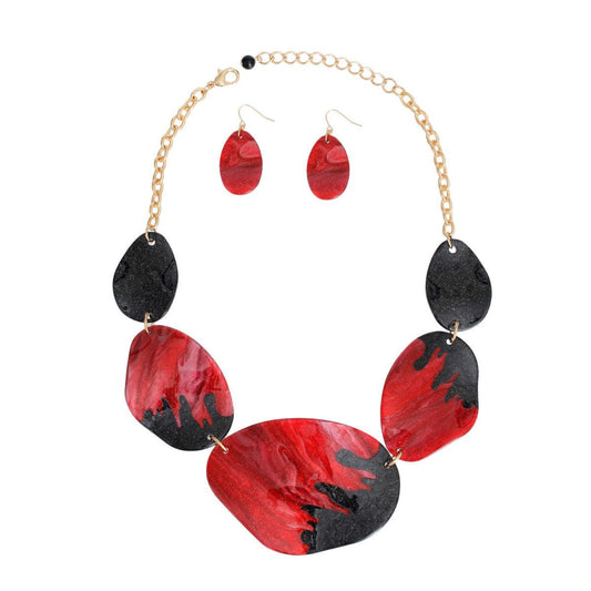 Fabulous Stylish Gold & Dark Pink-black Necklace Set - A Must-Have Accessory!