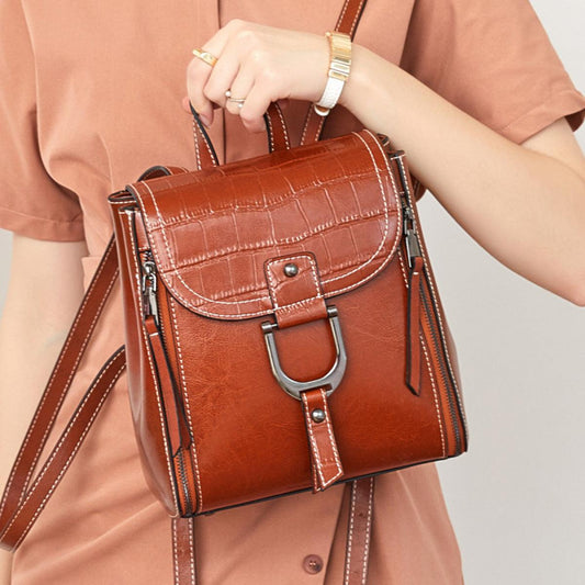 Faux Leather Buckle Backpack Bag - Perfect for Your Everyday Style