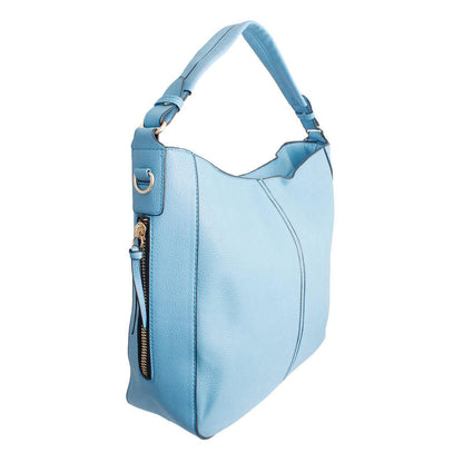 Faux Leather Hobo Bag in Light Blue