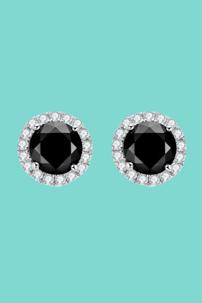 Stunning Black Moissanite Stud Earrings