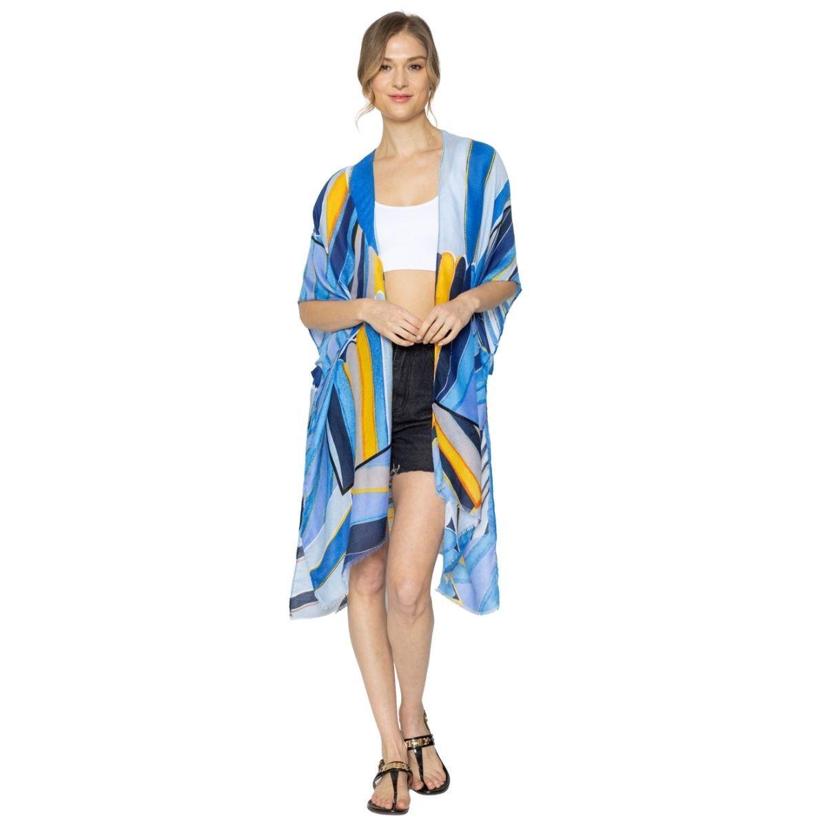 Find Your Perfect Blue Abstract Kimono Top: Shop Now!