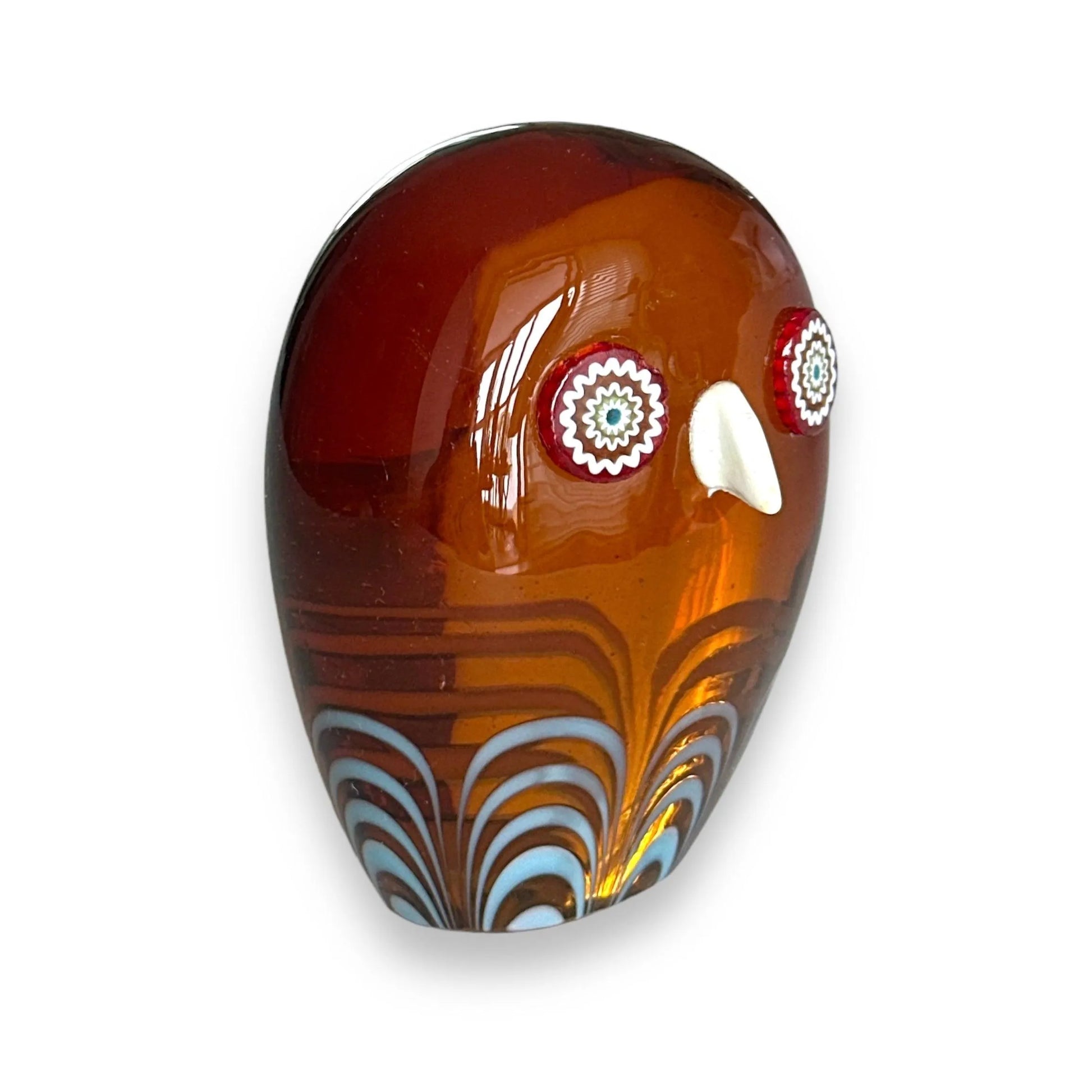 Galliano Ferro Murano Glass Paperweight Owl