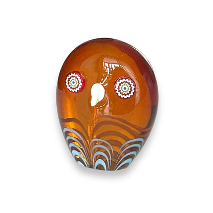 Galliano Ferro Murano Glass Paperweight Owl