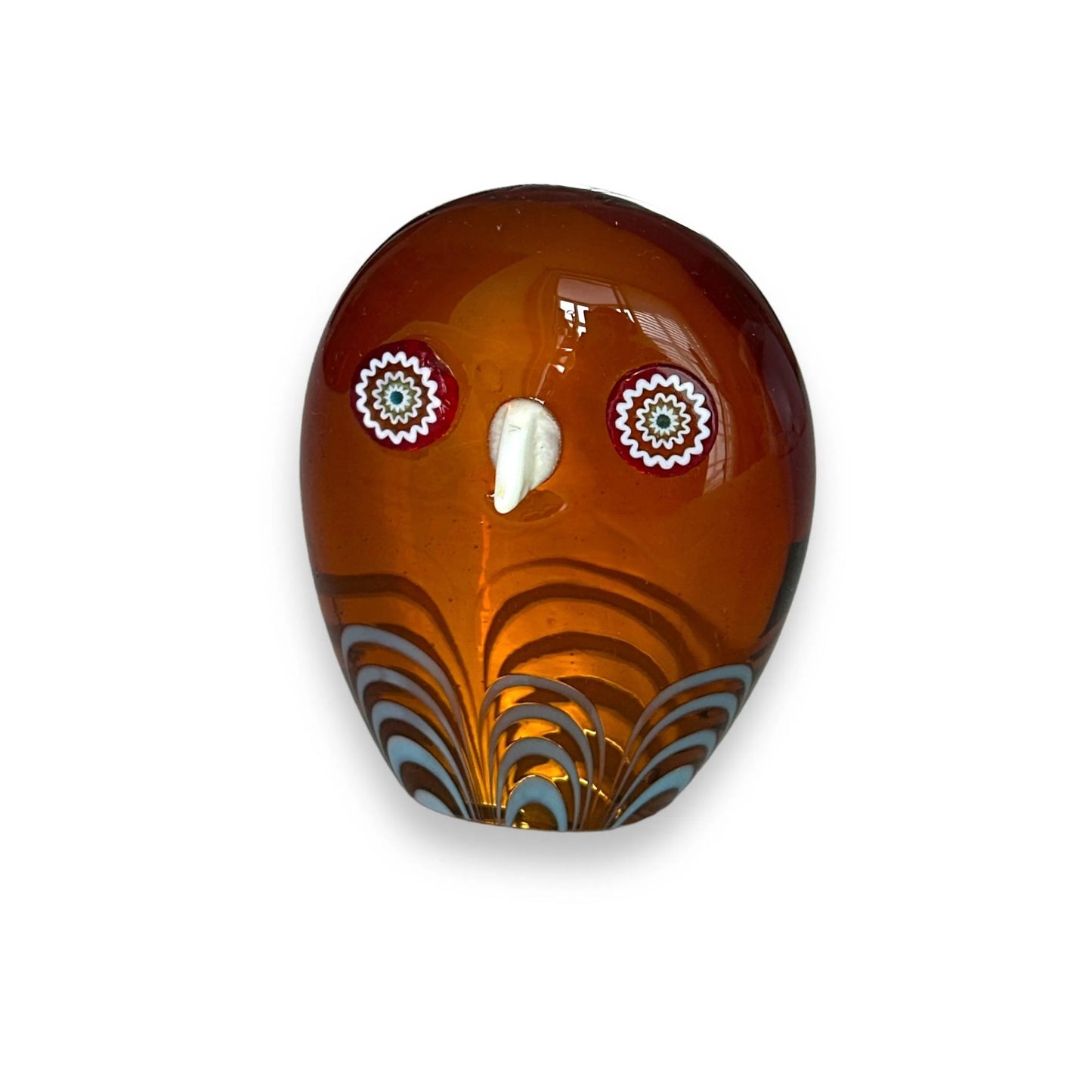 Galliano Ferro Murano Glass Paperweight Owl