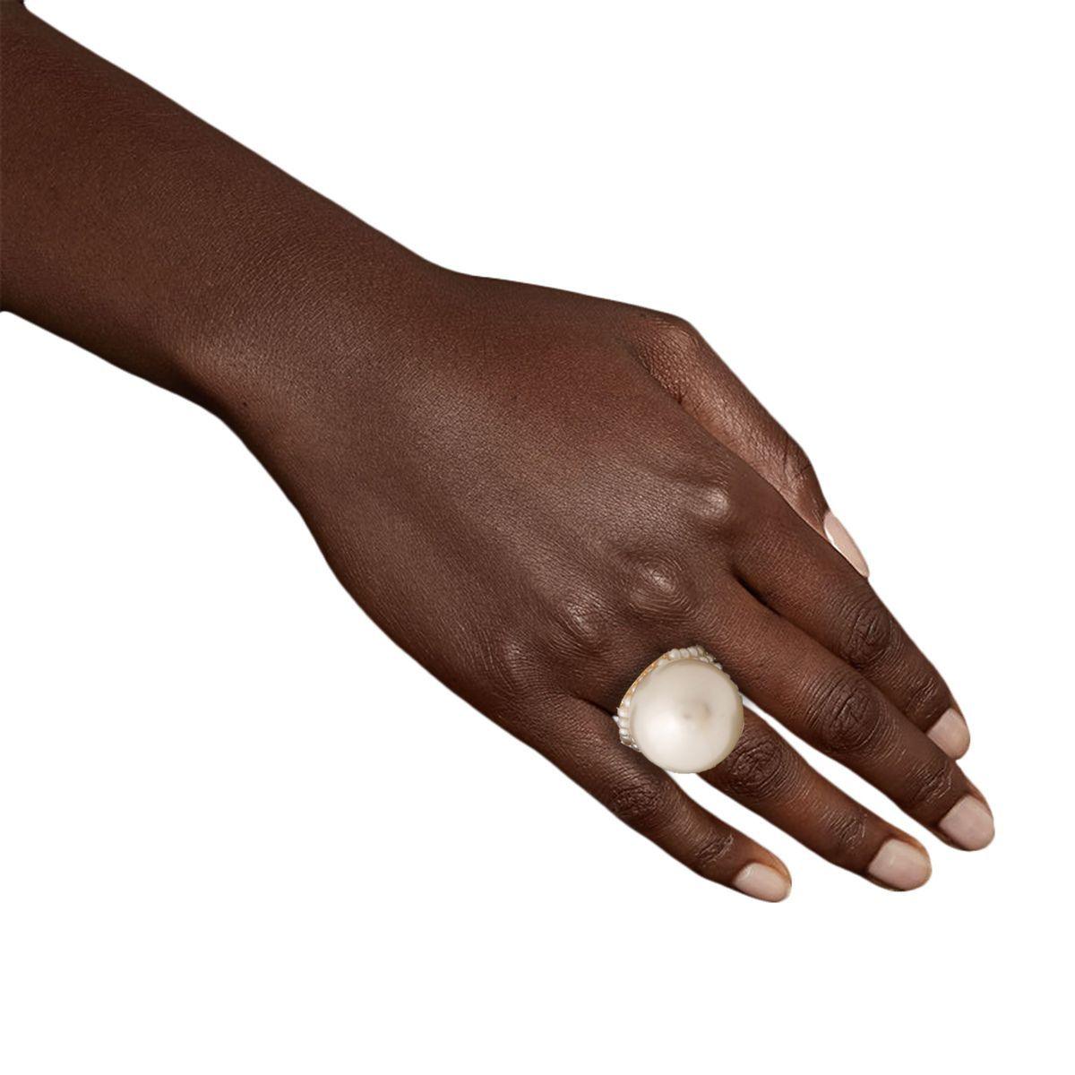 Get Glam with our Creamy Faux Pearl Cocktail Ring - Shop Now