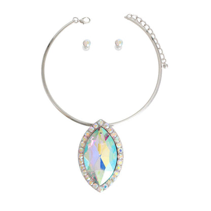 Get Noticed with Our Aurora Borealis XL Marquise Choker Necklace
