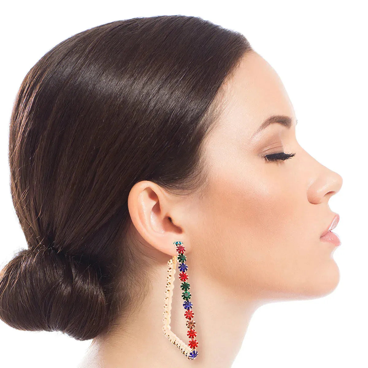 Get Noticed with Trapezoid Spectrum Hoop Earrings