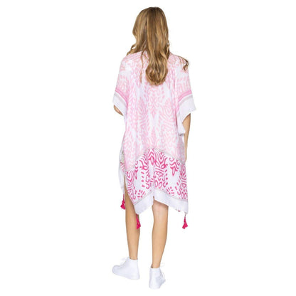 Get Pretty in Pink: Damask Style Kimono Cover Top for Summer
