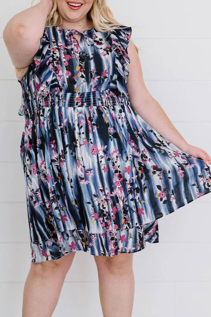 Get Ready to Blossom in Your Flutter Sleeve Plus size Mini Dress!