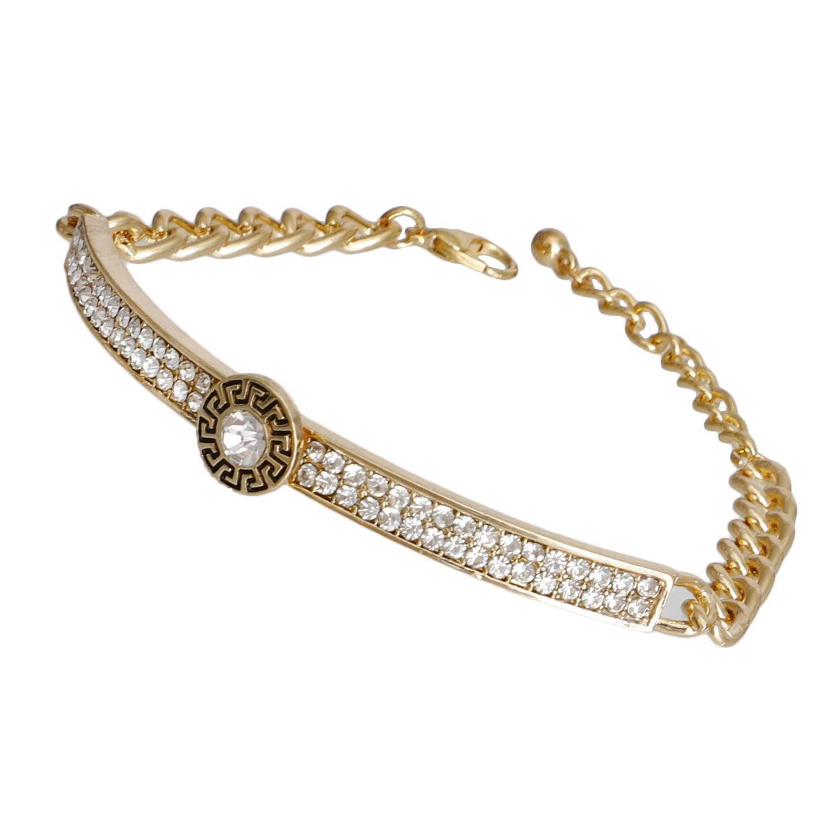 Get Stylish: Gold Half Chain Bangle Bracelet - Designer Inspired