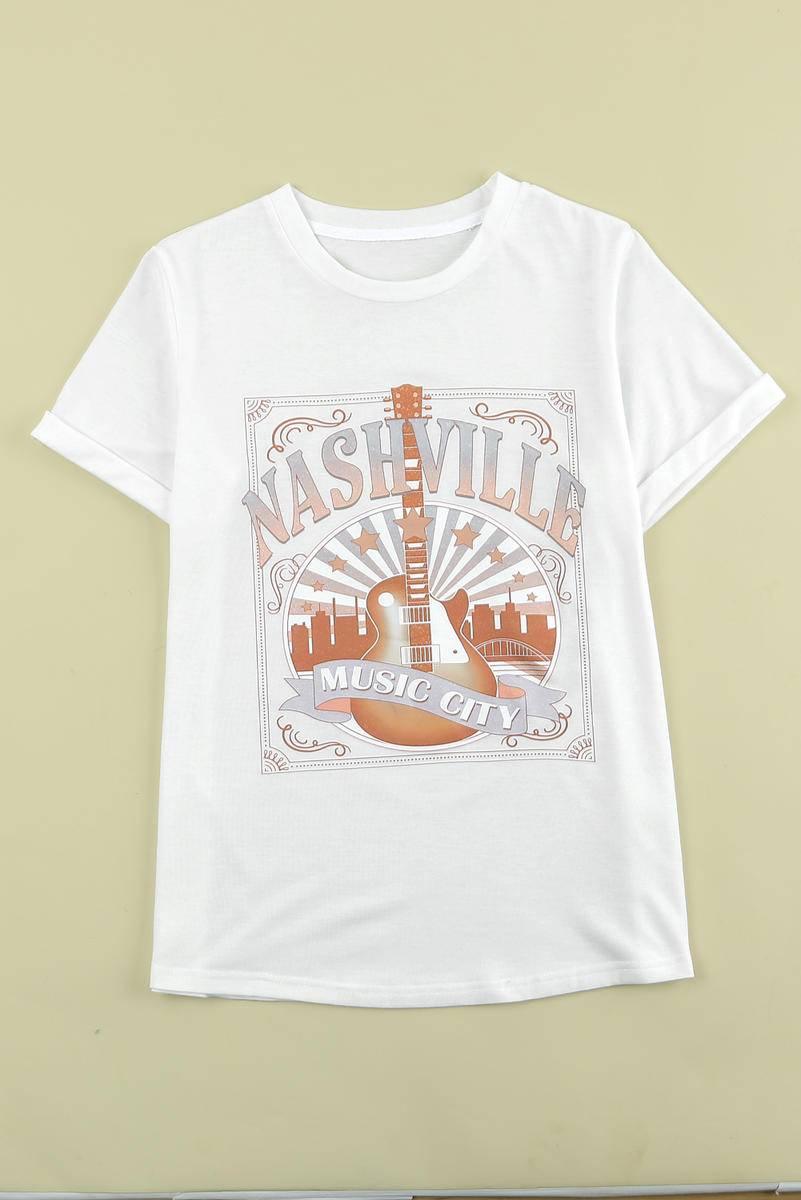 Get the Best Nashville Graphic Printed Short Sleeve Tee for Ladies Today