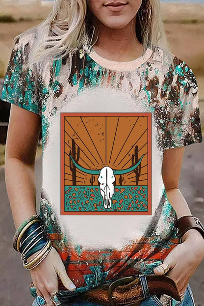 Get the Best Steer Western Print T-Shirt for Women