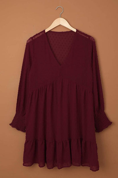 Get the perfect look with our Burgundy Empire Waist Dress