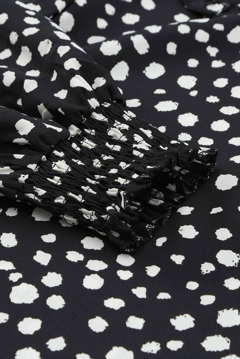 Get the Perfect Polka Dot Puff Sleeve Ruffle Blouse - Free Shipping!