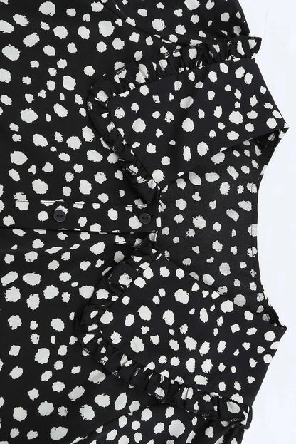 Get the Perfect Polka Dot Puff Sleeve Ruffle Blouse - Free Shipping!