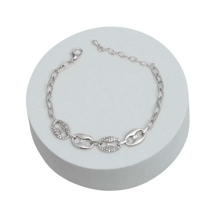 Get Your Hands on Trendy Matelot Chain Bracelet in Rhodium Plated