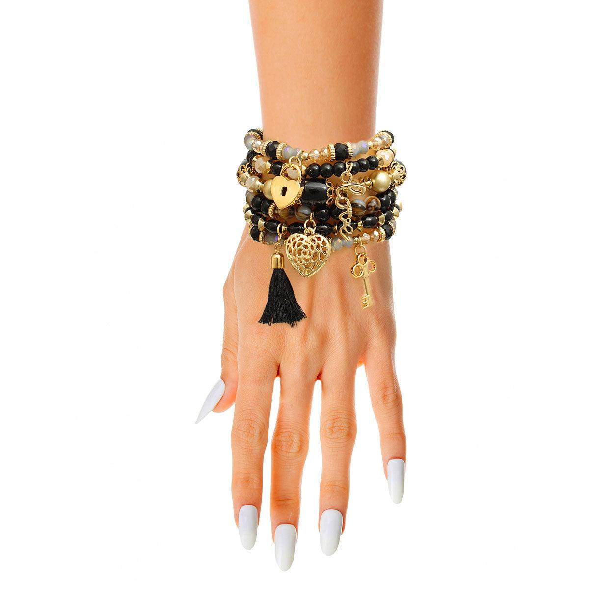 Get Your Wrist Game On: Black Bead Charm Bracelets That Rock