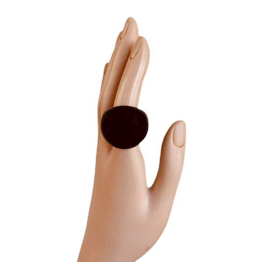 Glossy Black Dome Statement Ring