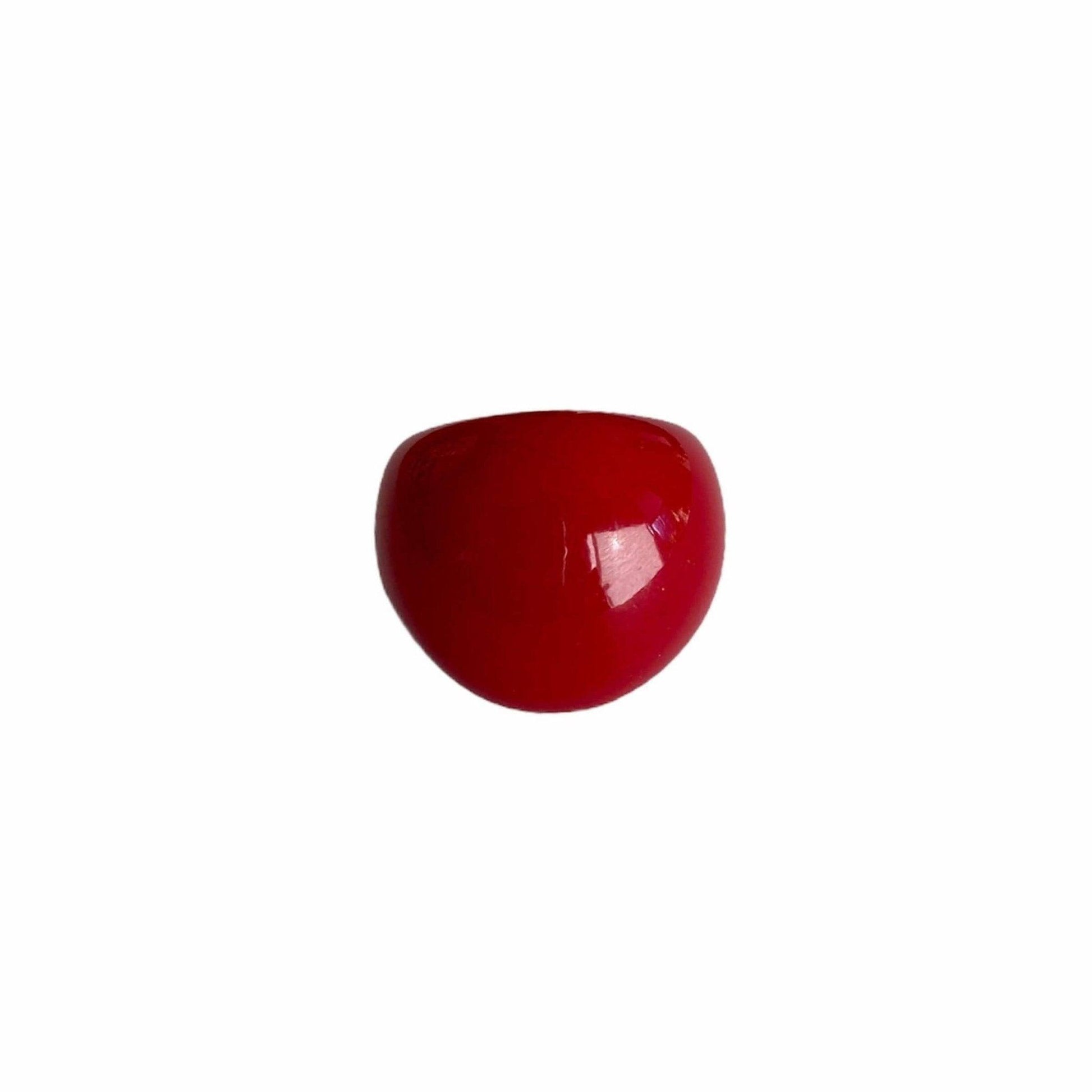 Glossy Red Dome Statement Ring