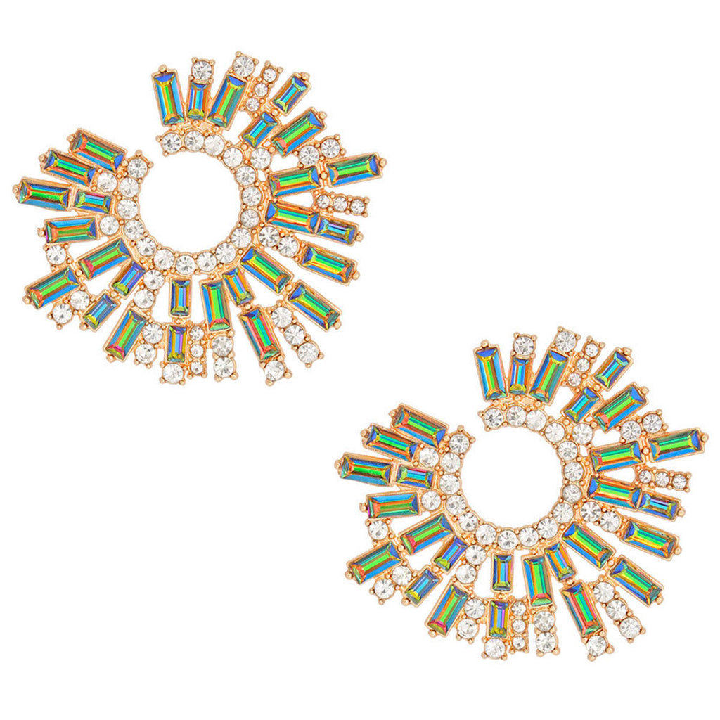 Multicolor Crystal Earrings Bold Fashion Jewelry Statement