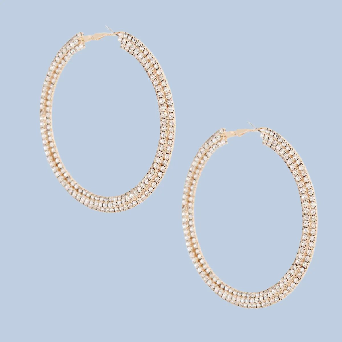 Gold Rhinestone Hoop Earrings – Bold and Chic Fashion Jewelry