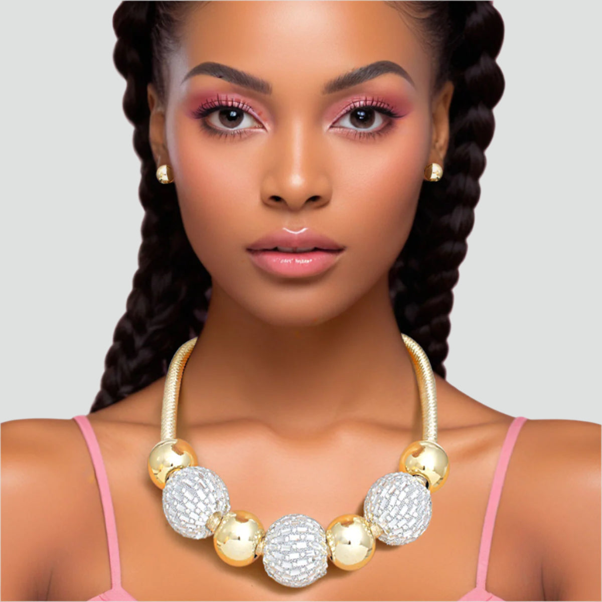 Beaded Necklace Set – Chic and Sparkly Fashion Jewelry Pinktown