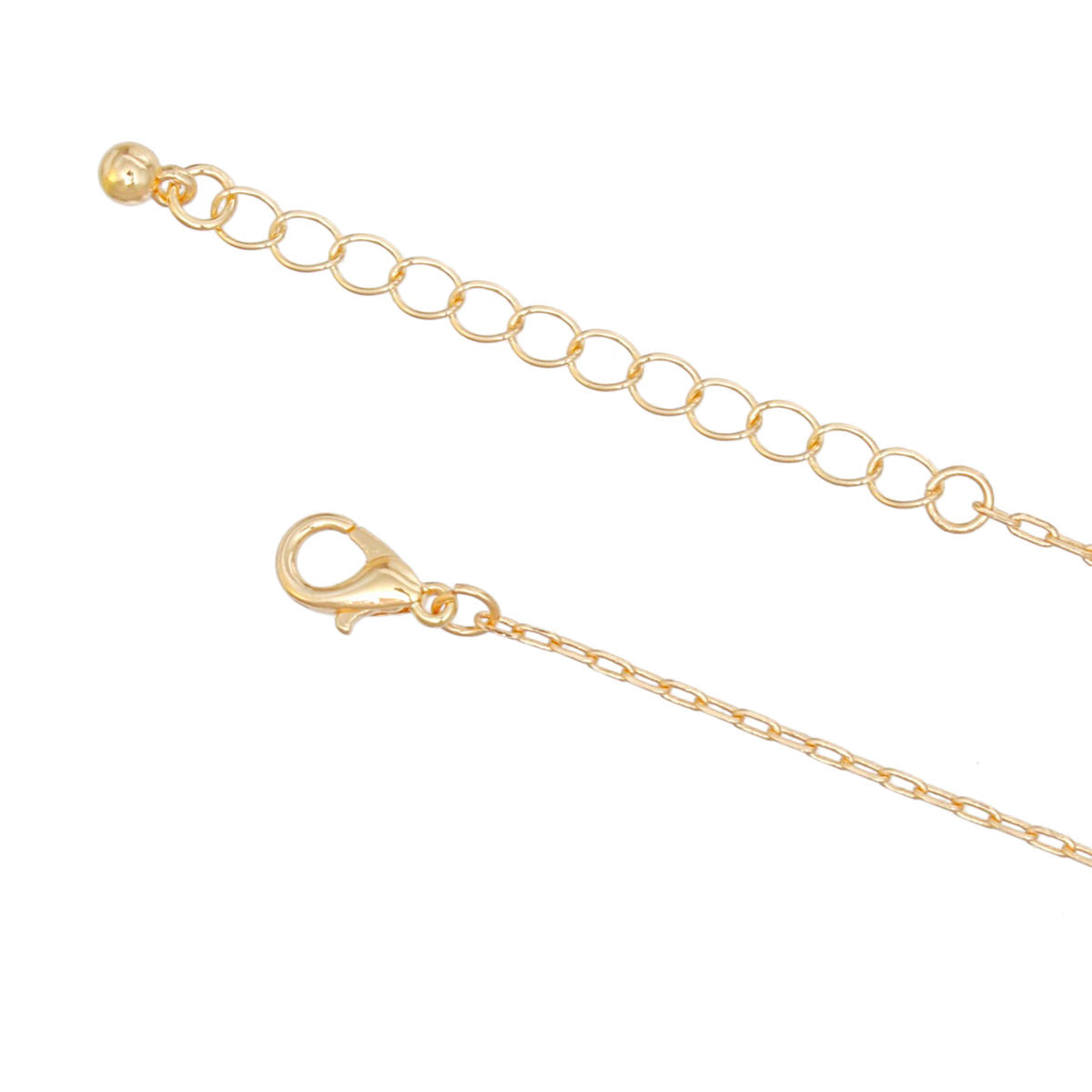 Dainty Gold Chain Necklace Marbled Black White Clover Charms