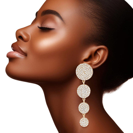 Gold Disc Drop Earrings: Elongate Your Look Effortlessly