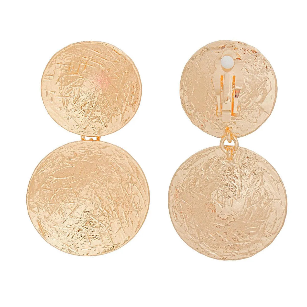 Gold Round Drop Earrings: Stylish Elegance - Fashion Jewelry