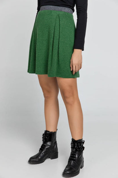 Green Mini Skirt Dark Grey Waistband