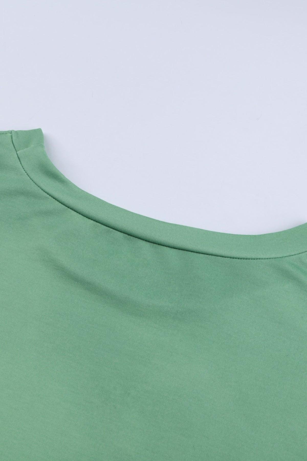 Green Reindeer Print Gradient Colorblock Sweatshirt