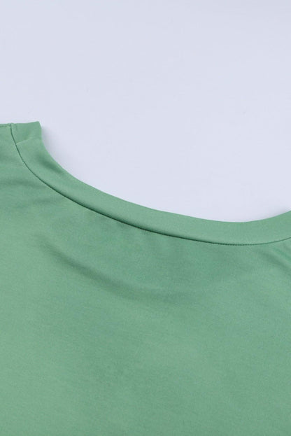 Green Reindeer Print Gradient Colorblock Sweatshirt